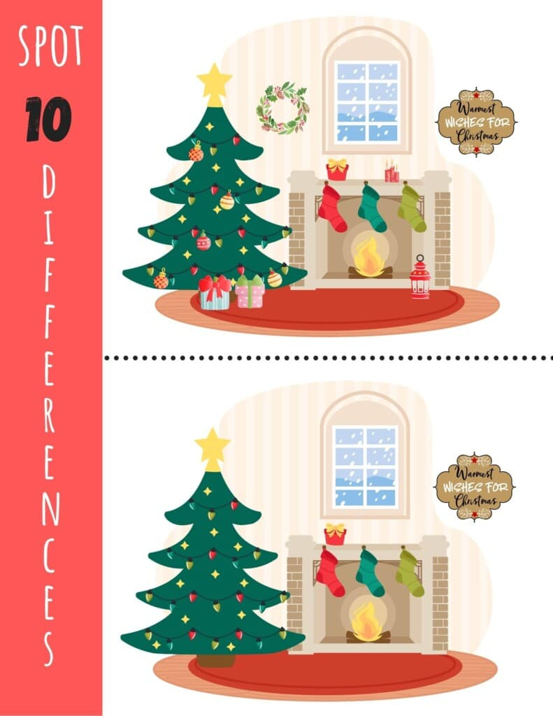 Christmas Spot The Difference - Free Printable! - Kids Activity Zone within Christmas Printable Spot the Difference