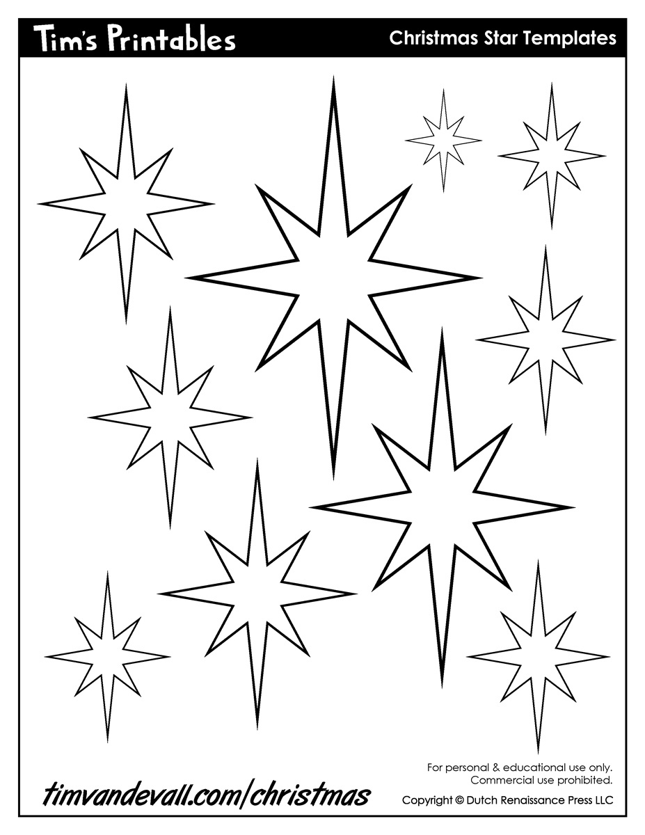 Christmas Star Templates for Free Printable Christmas Star Template