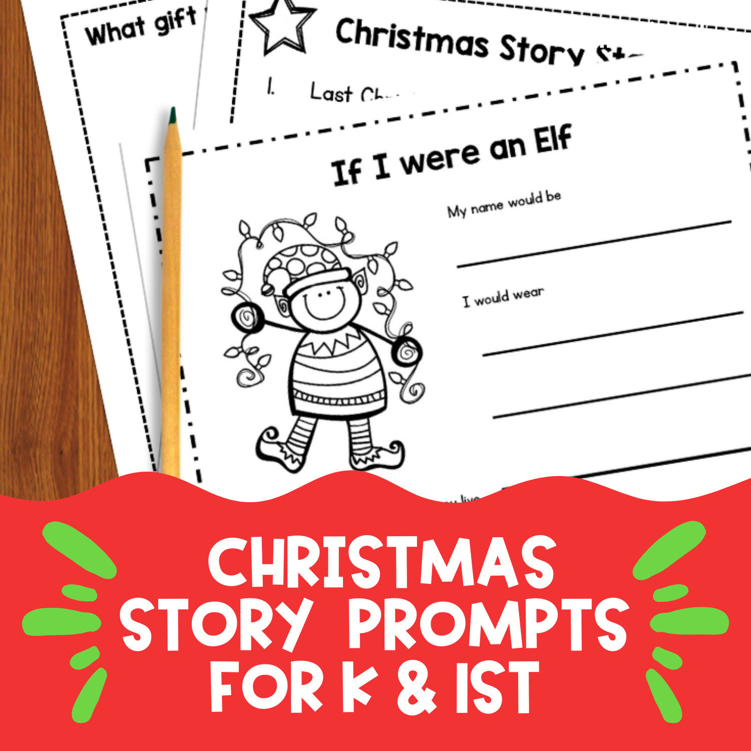 Christmas Story Prompts To Get Your Kinders Writing - Simply Kinder pertaining to Free Printable Christmas Writing Prompts