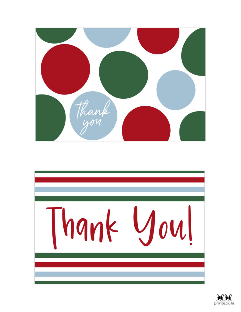 Christmas Thank You Cards - 25 Free Printable Cards | Printabulls with Pdf Printable Christmas Thank You Card