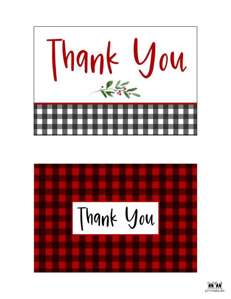 Christmas Thank You Cards - 25 Free Printable Cards | Printabulls with Pdf Printable Christmas Thank You Card