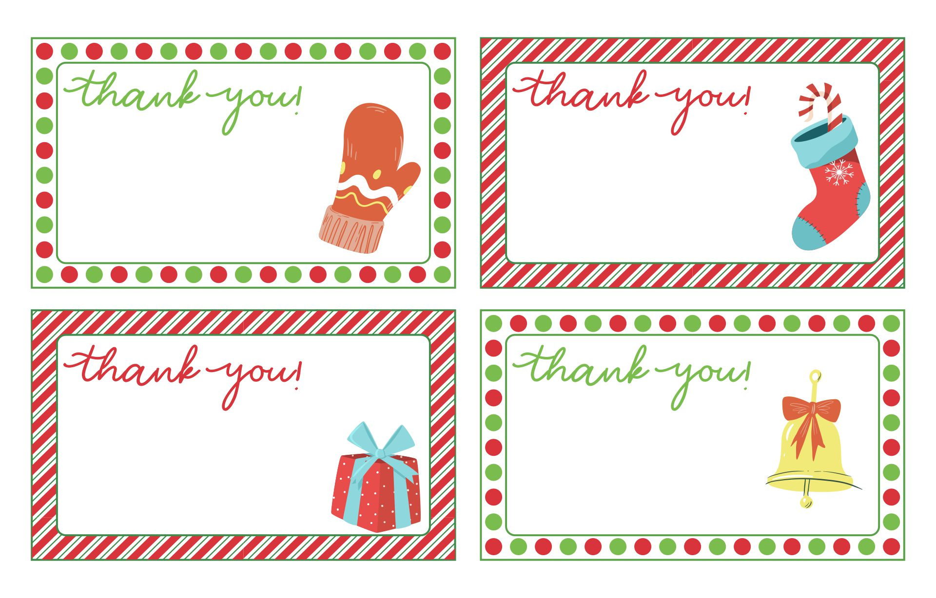 Christmas Thank You Notes Printable Free - Free Printable intended for Free Printable Thank You Card Christmas