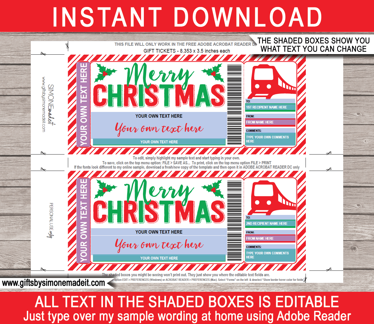 Christmas Train Boarding Pass Template with Free Printable Christmas Ticket Template