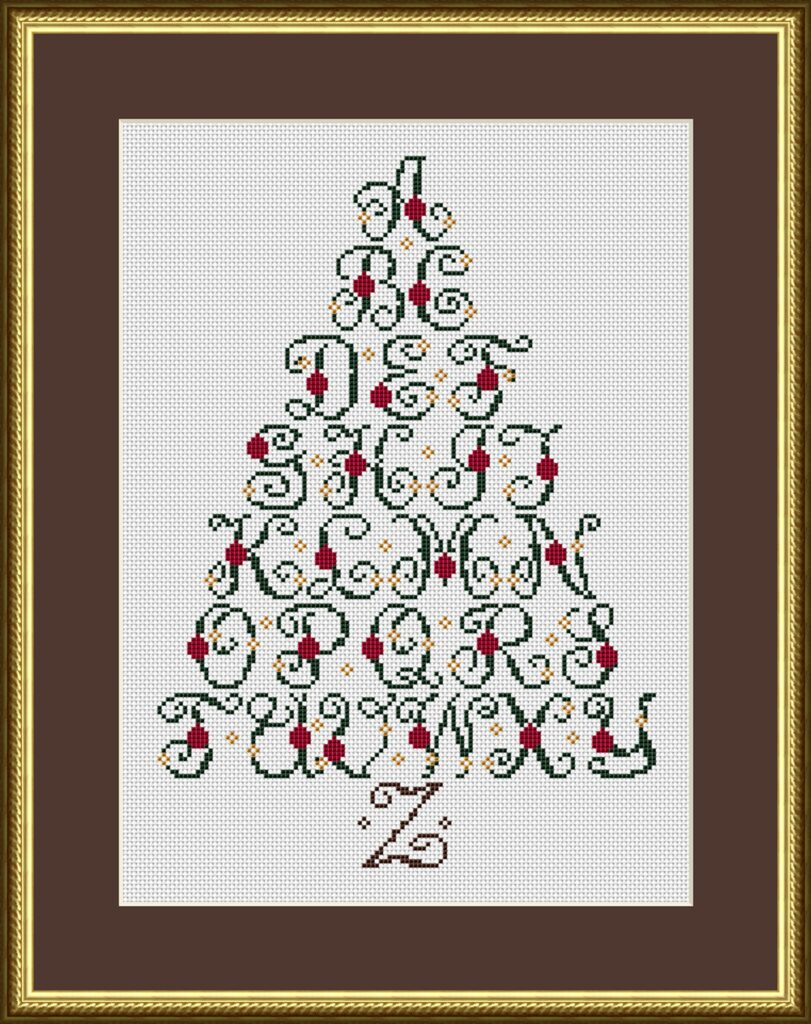 Christmas Tree Alphabet Sampler Cross Stitch Pattern 1182 throughout Free Printable Cross Stitch Patterns For Christmas