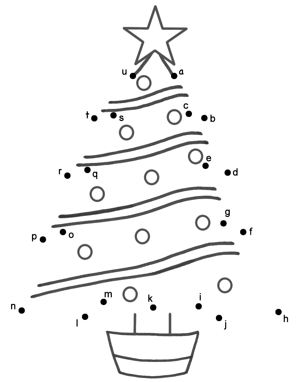 Christmas Tree - Connect The Dotslowercase Letters (Christmas) regarding Christmas Printable Dot To Dot