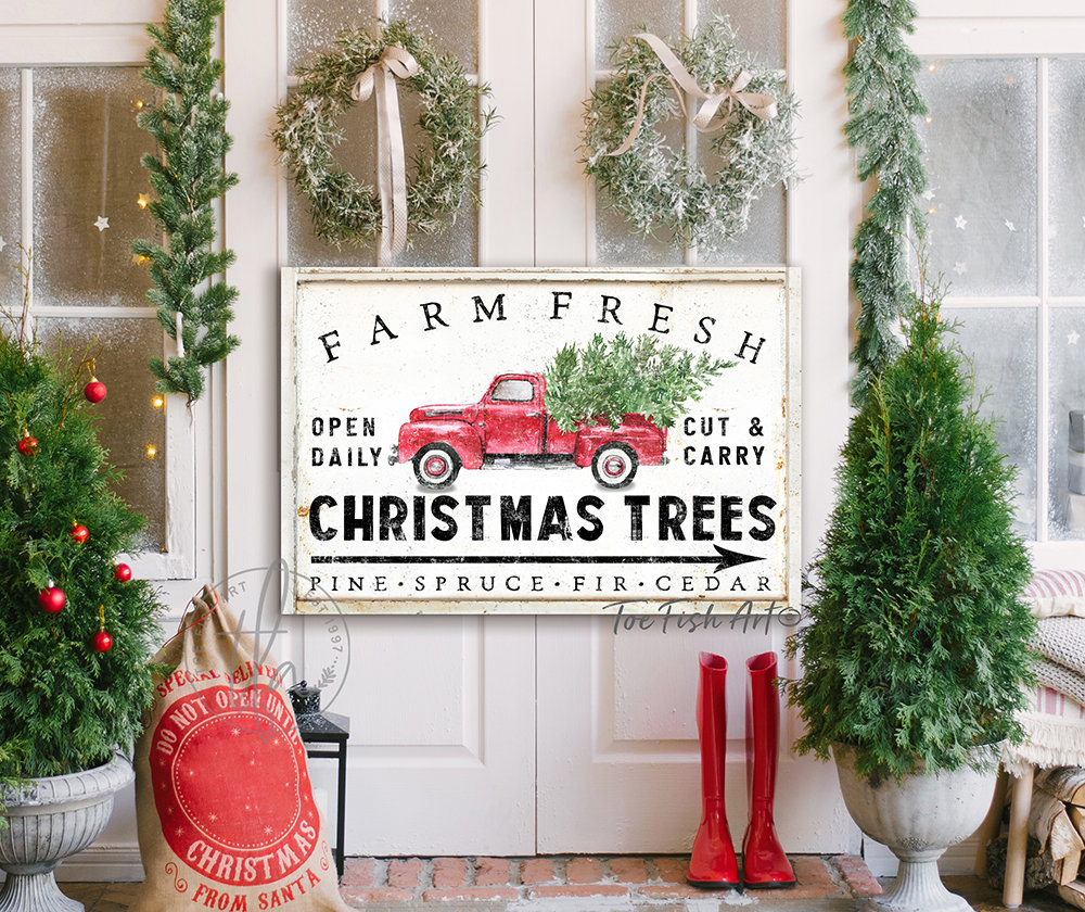 Christmas Tree Farm Sign Personalized Farmhouse Wall Decor pertaining to Printable Christmas Tree Farm Sign