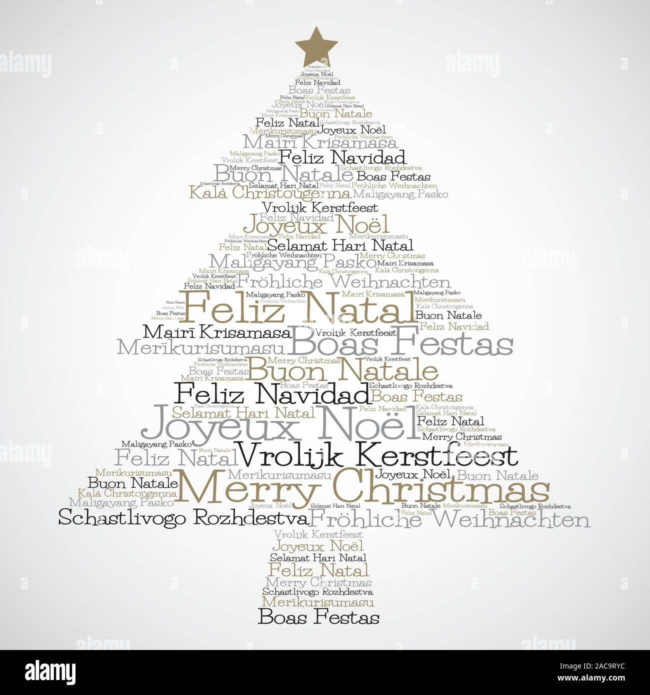 Christmas Tree Made From &amp;quot;Merry Christmas&amp;quot; In Different Languages with Printable Merry Christmas In Different Languages
