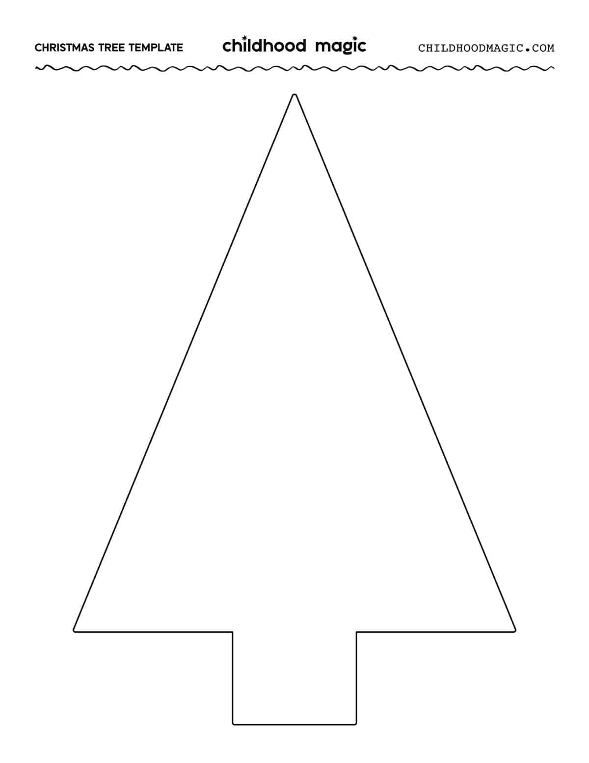 Christmas Tree Outline - Childhood Magic throughout Large Christmas Tree Outline Printable