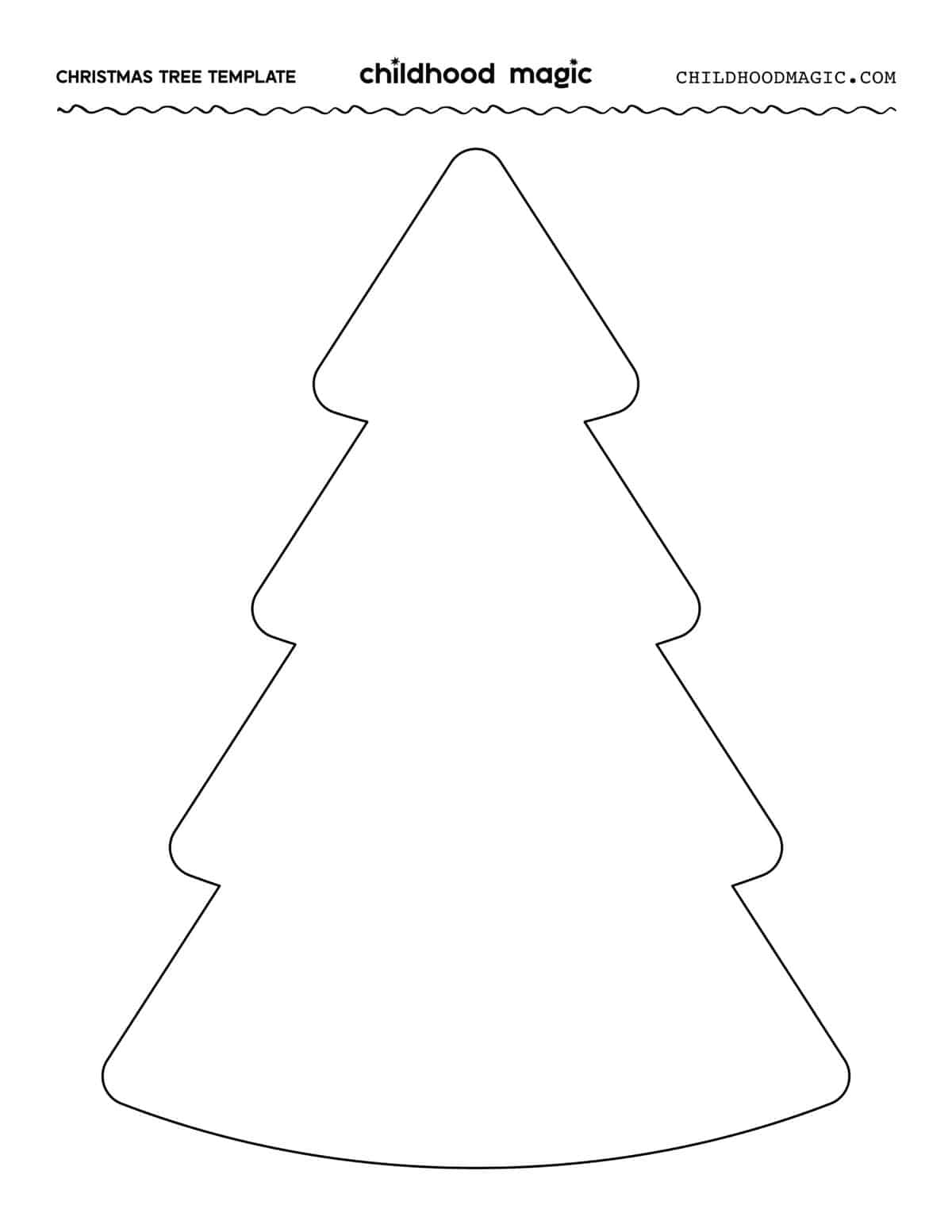 Christmas Tree Outline - Childhood Magic with Big Christmas Tree Printable