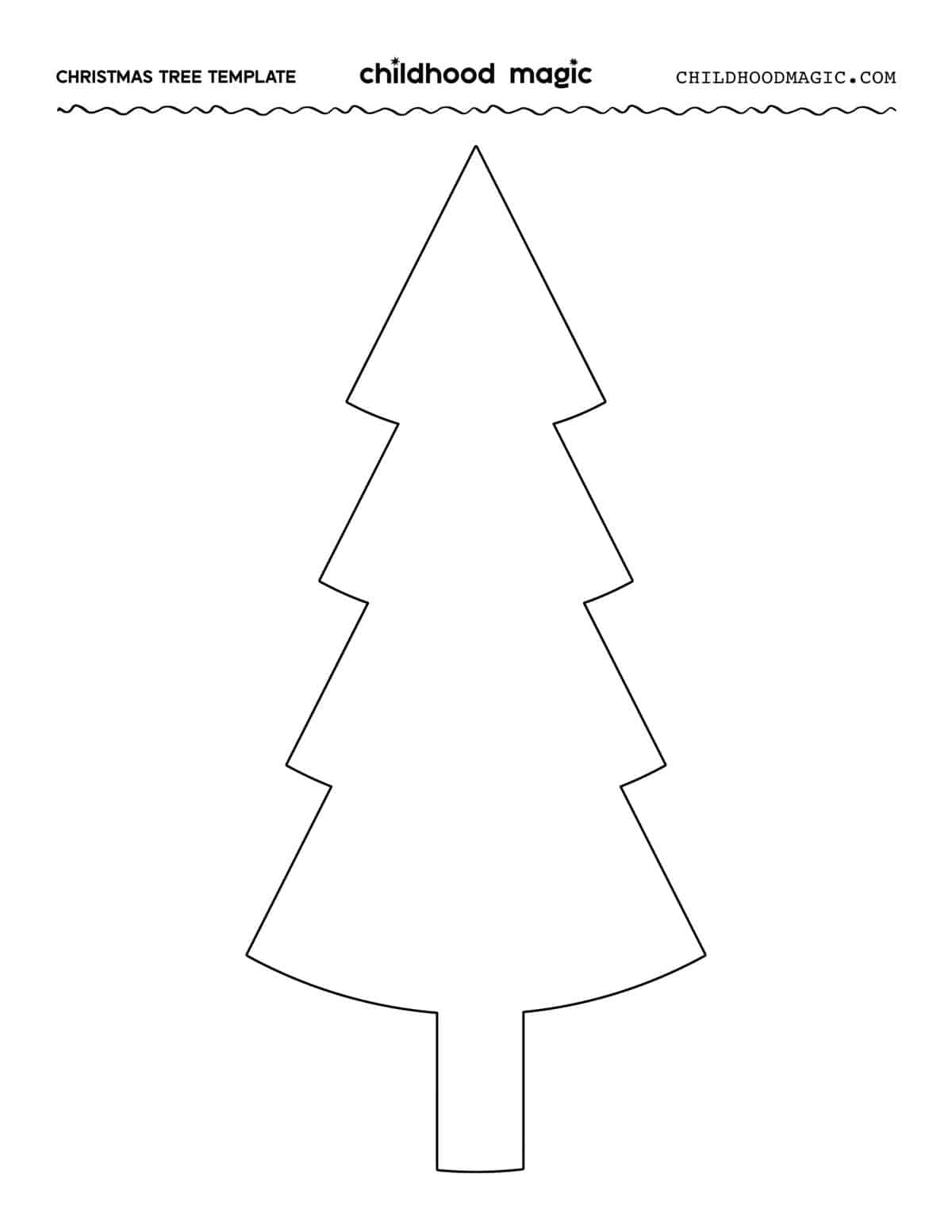 Christmas Tree Outline - Childhood Magic with Large Christmas Tree Template Printable