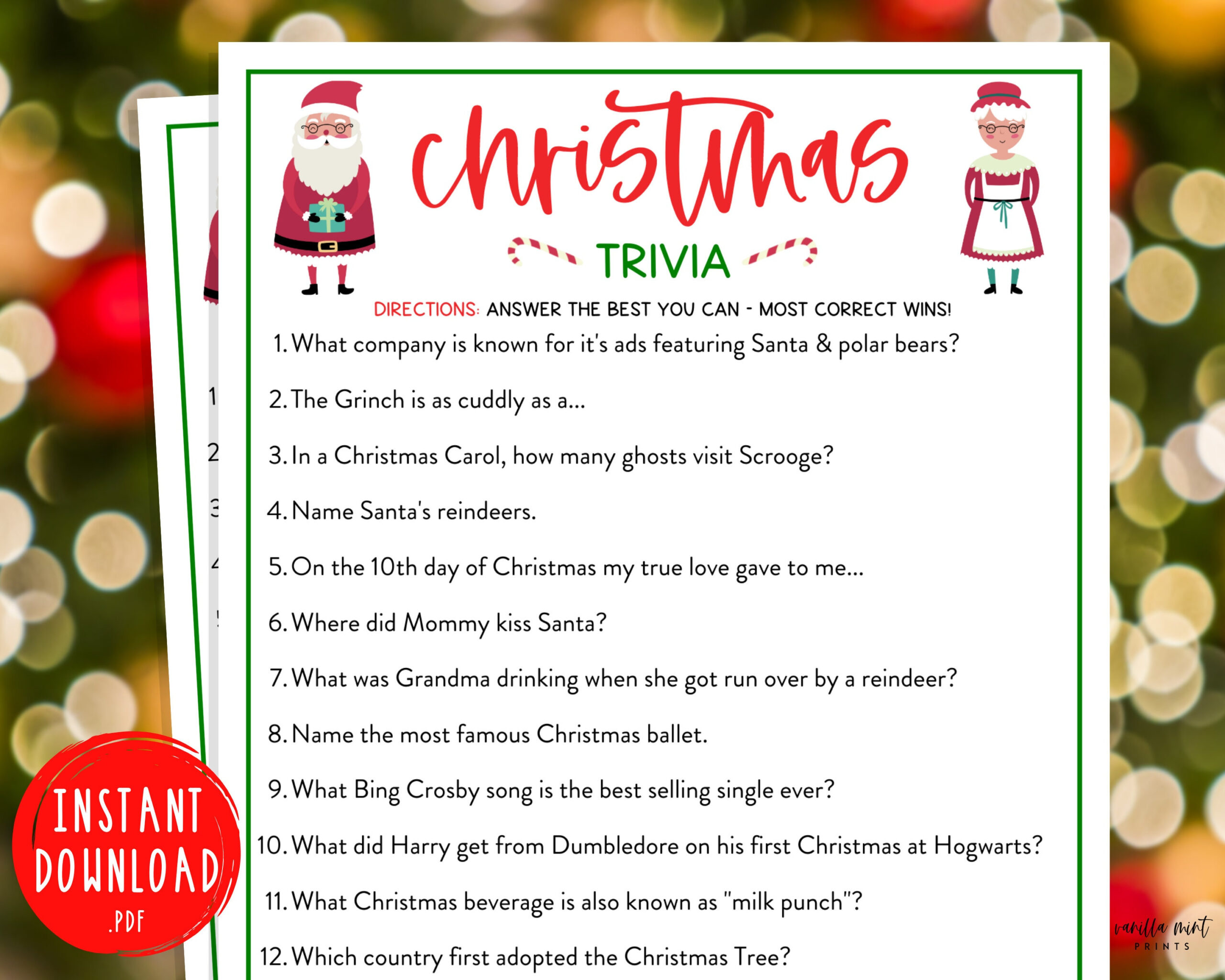 Christmas Trivia Game | Christmas Trivia Printable Games throughout Kids Christmas Trivia Printable