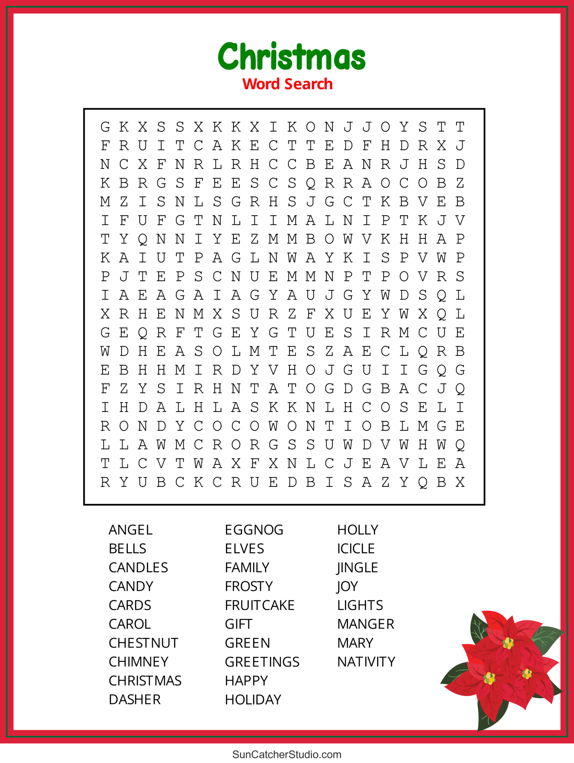 Christmas Word Search (Free Printable Pdf Puzzles) – Free pertaining to Hard Christmas Word Search Printable Free