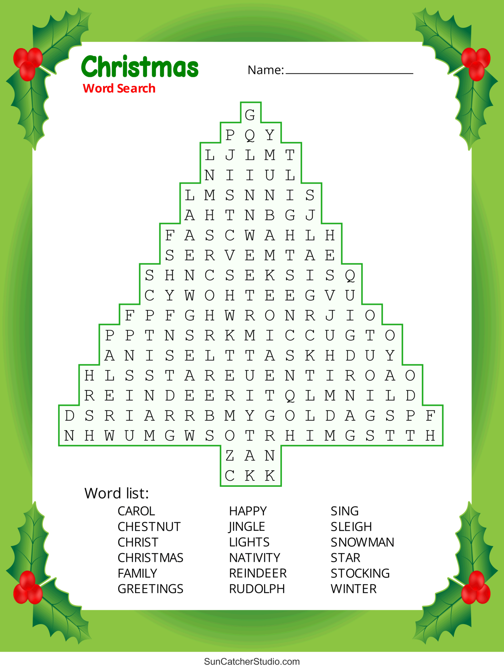 Christmas Word Search (Free Printable Pdf Puzzles) – Free pertaining to Large Print Christmas Word Search Printable