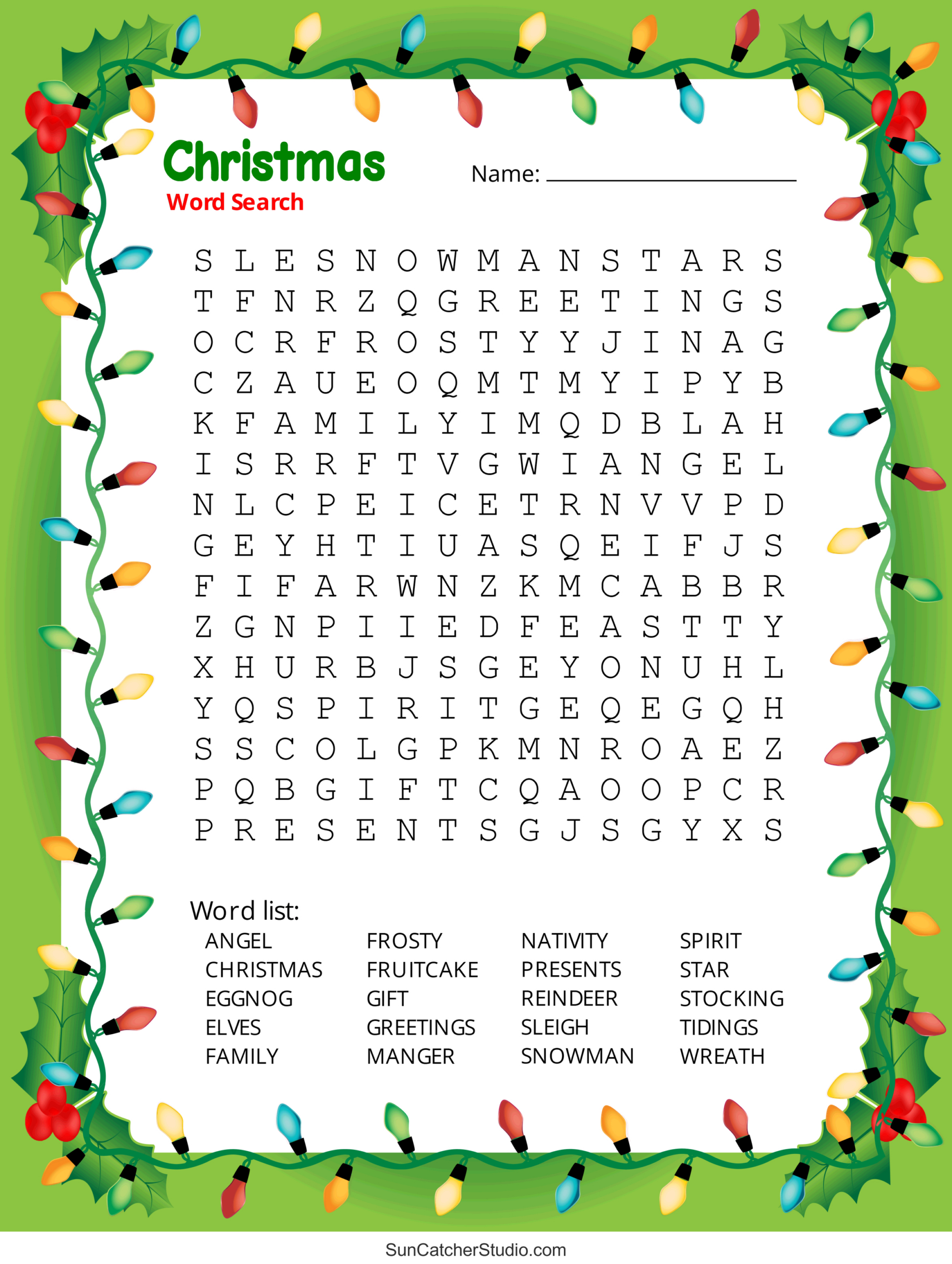 Christmas Word Search (Free Printable Pdf Puzzles) – Free throughout Free Printable Christmas Puzzles For Adults With Answers