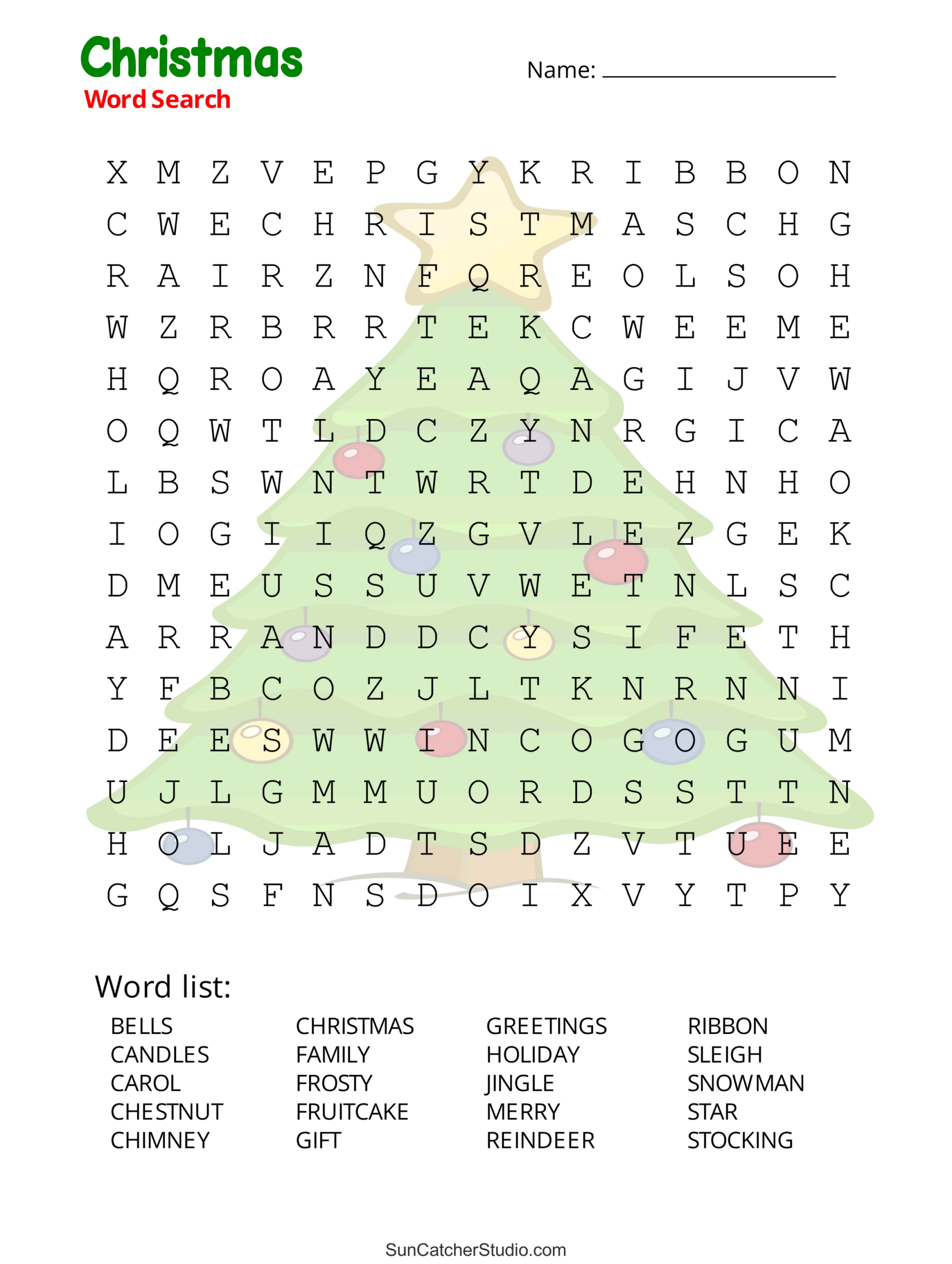 Christmas Word Search (Free Printable Pdf Puzzles) – Free with Free Printable Christmas Puzzles For Adults with Answers