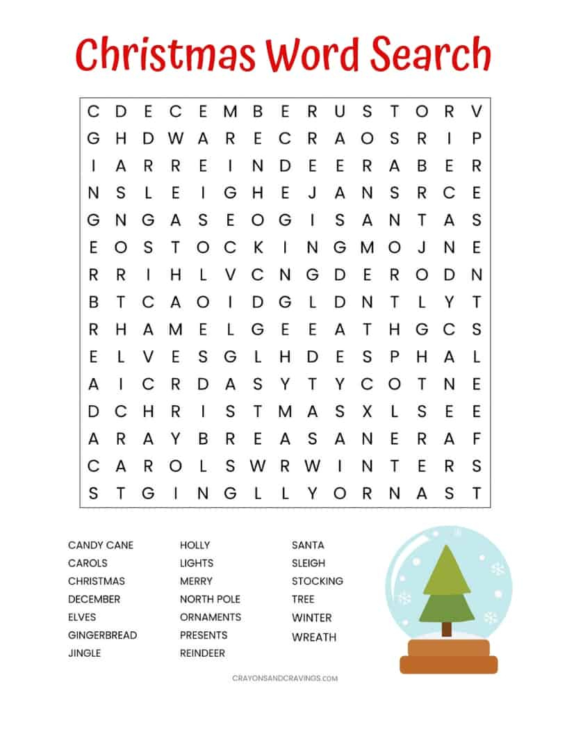 Christmas Word Search Printable (For Kids Or Adults) with regard to Free Printable Christmas Word Search For Kids