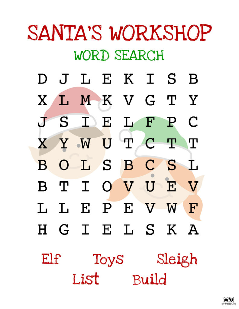 Christmas Word Searches - 25 Free Printables | Printabulls with regard to Printable Christmas Word Search Easy