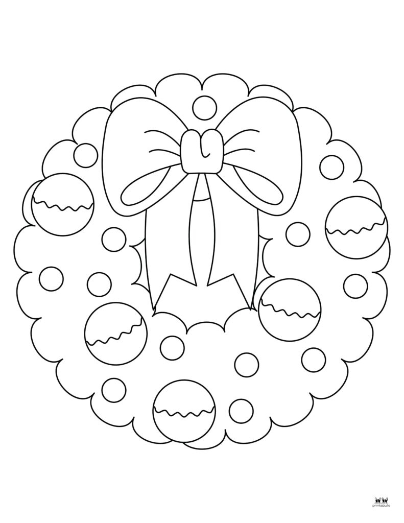 Christmas Wreath Coloring Pages - 25 Free Pages | Printabulls in Free Printable Christmas Wreath