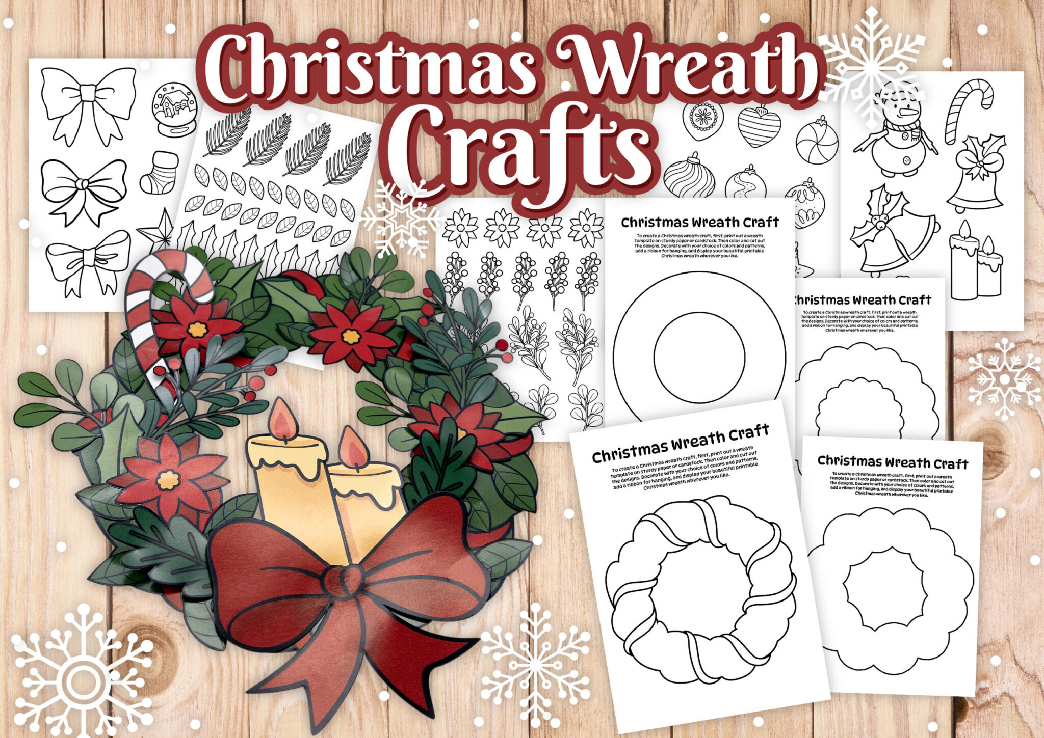 Christmas Wreath Craft - My Pinterventures with regard to Free Printable Christmas Wreath Template