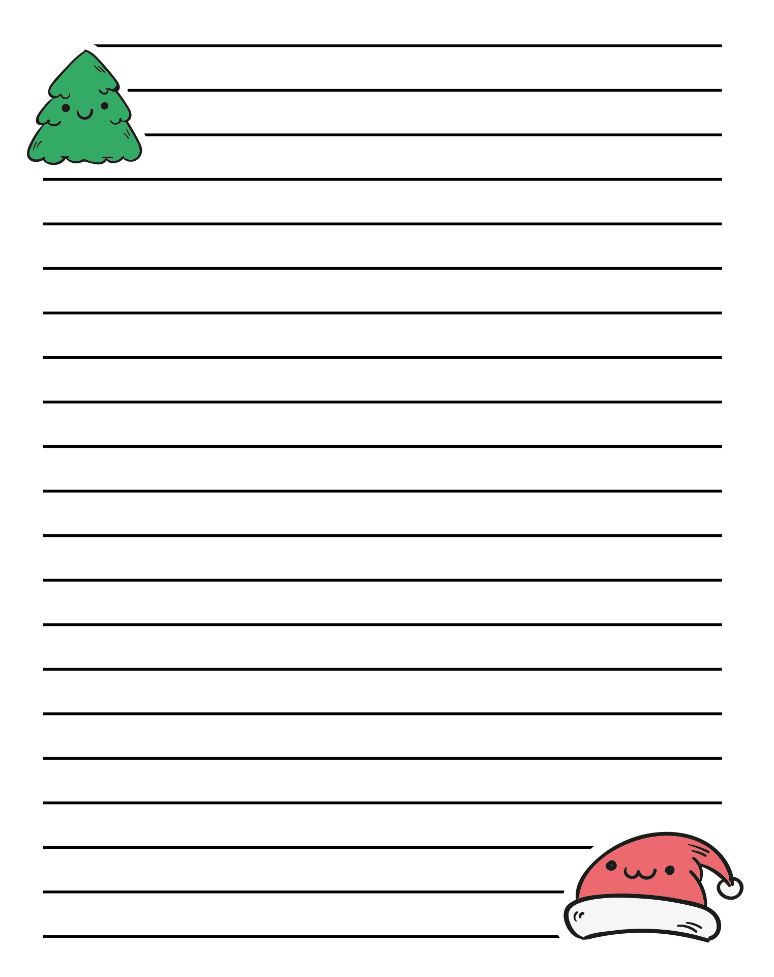 Christmas Writing Paper Template - 15 Free Pdf Printables pertaining to Printable Christmas Handwriting Paper
