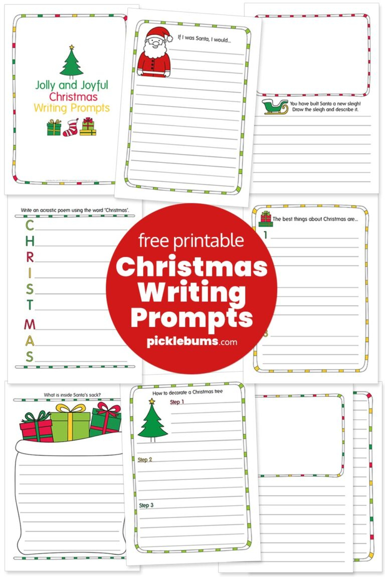 Christmas Writing Prompts For Kids - Free Printable - Picklebums with Free Printable Christmas Writing Prompts