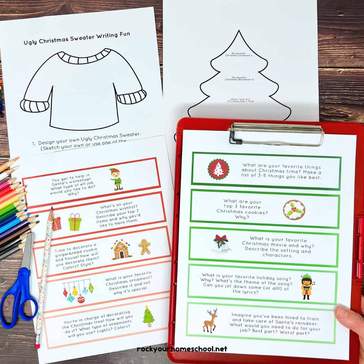 Christmas Writing Prompts For Kids (Free Printable) - Rock Your for Free Printable Christmas Writing Prompts