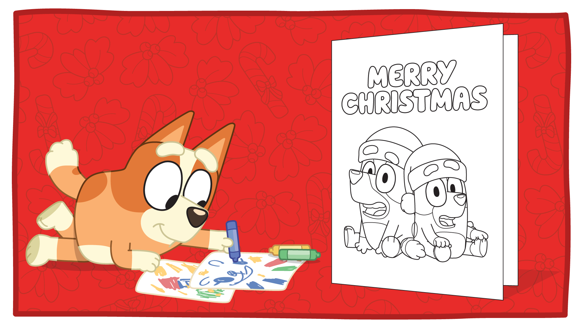Colour In Your Own Christmas Card - Bluey Official Website inside Bluey Christmas Card Printable