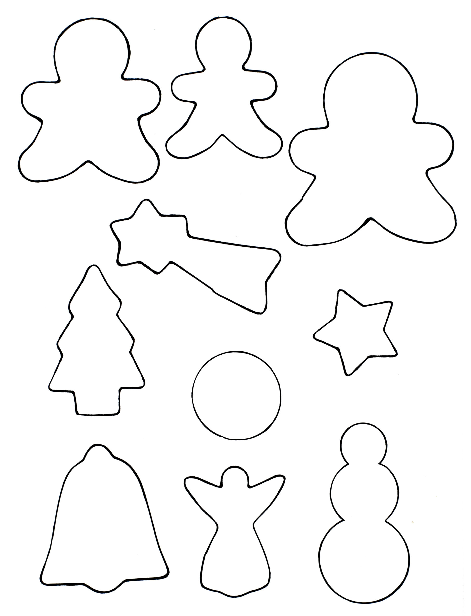 Cookie Cutter Crafts intended for Christmas Cookie Templates Printable