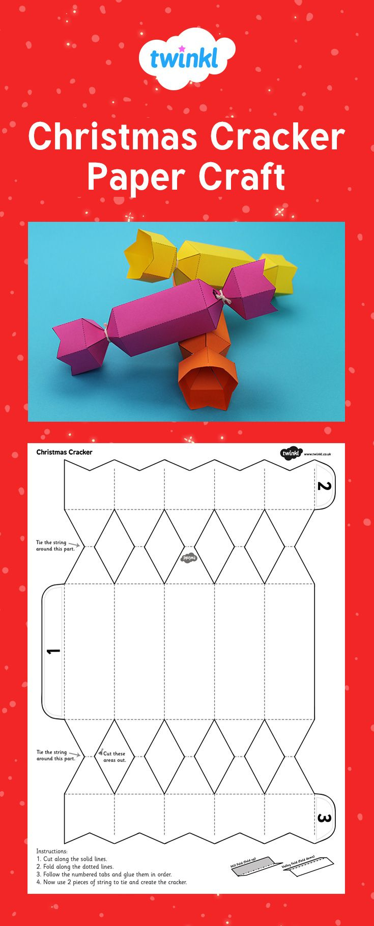 Cracker Template - Paper Craft Activity for Christmas Cracker Template Printable