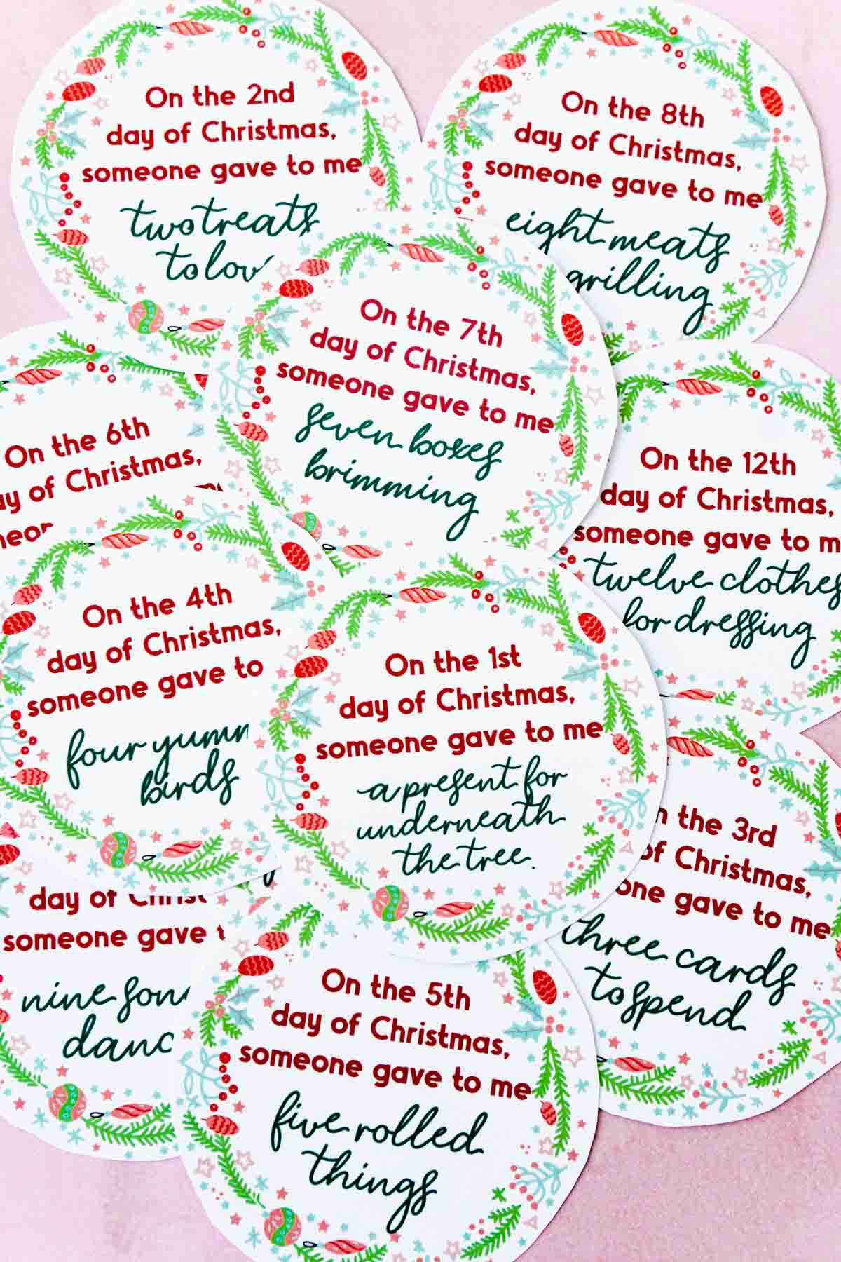 Creative 12 Days Of Christmas Gifts &amp; Free Gift Tags - Play Party Plan regarding 12 Days of Christmas Printable Gift Tags