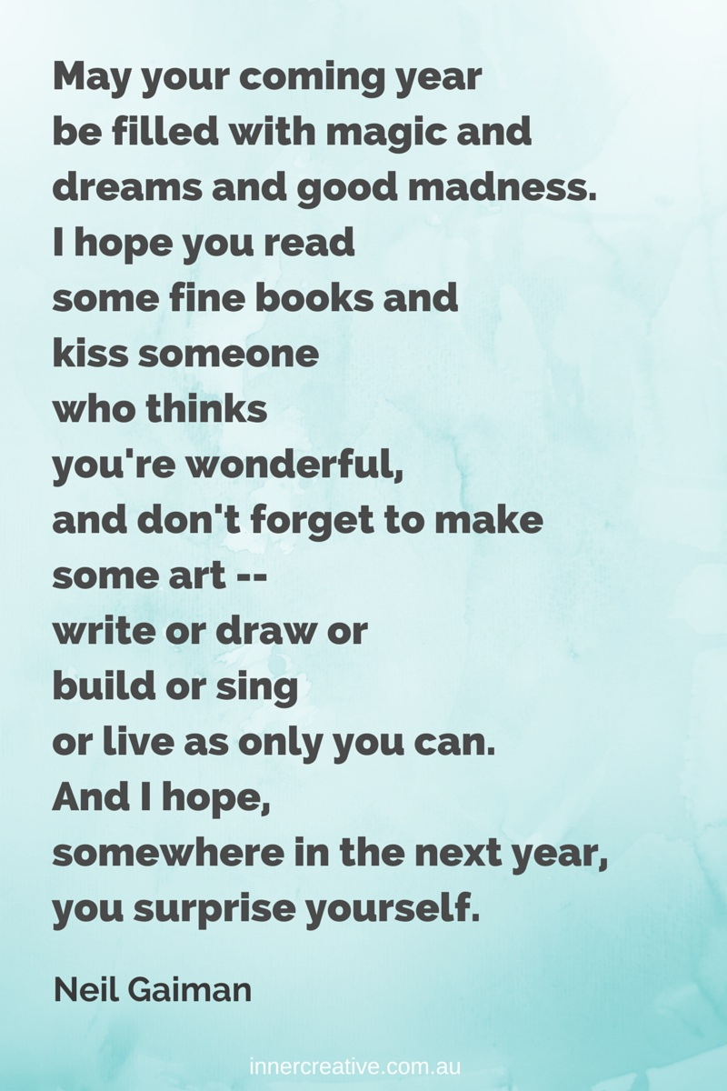 Creative Inspiration-Wishes For A Creative New Year - with New Year Quote Neil Gaiman