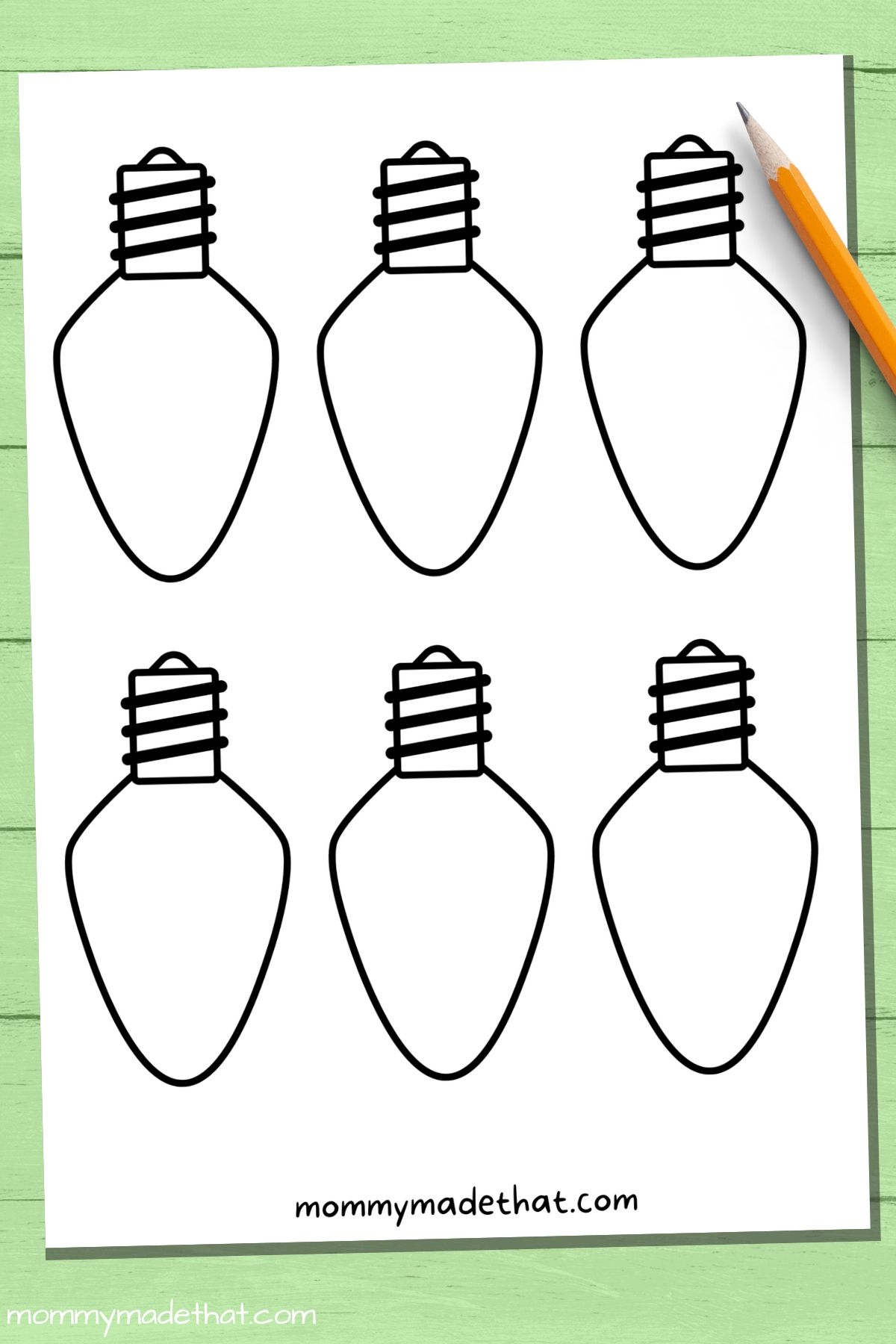 Cute Christmas Light Templates (Free Printable!) with Christmas Bulb Template Free Printable