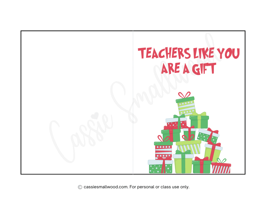 Cute &amp;amp; Funny Teacher Christmas Cards (Free Printable) - Cassie inside Teacher Christmas Card Printable