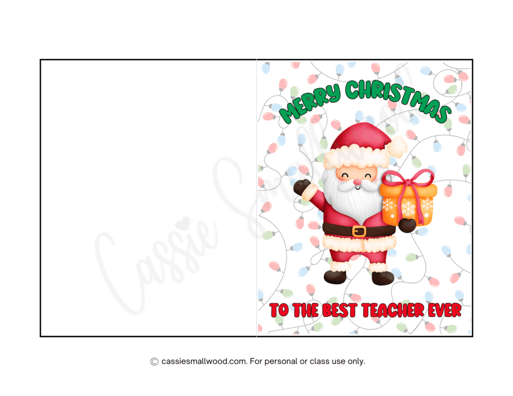 Cute & Funny Teacher Christmas Cards (Free Printable) - Cassie pertaining to Teacher Christmas Card Printable Free