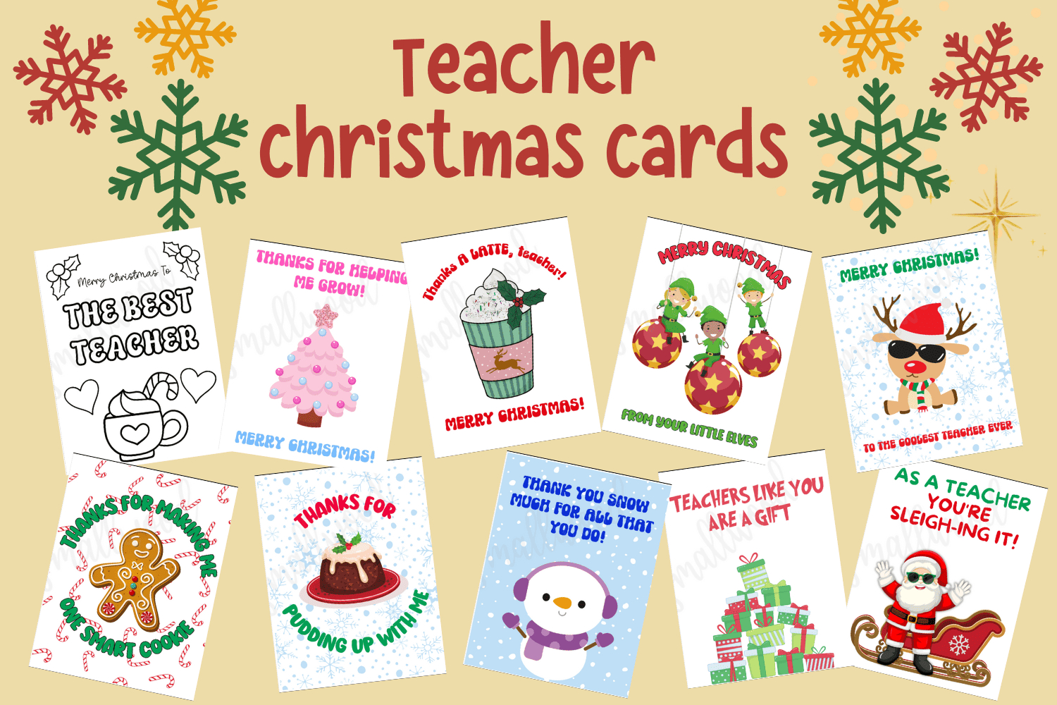 Cute & Funny Teacher Christmas Cards (Free Printable) - Cassie with regard to Printable Christmas Card For Teachers