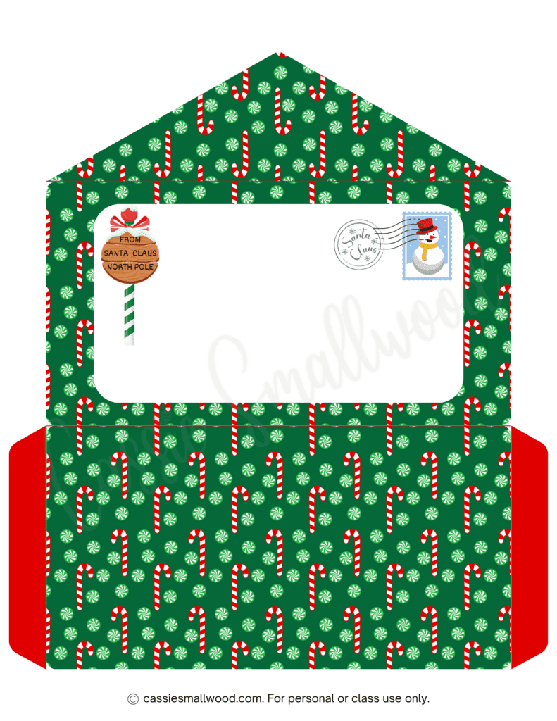 Cute Santa Envelopes (Free Printable) - Cassie Smallwood regarding Christmas Envelope Design Printable