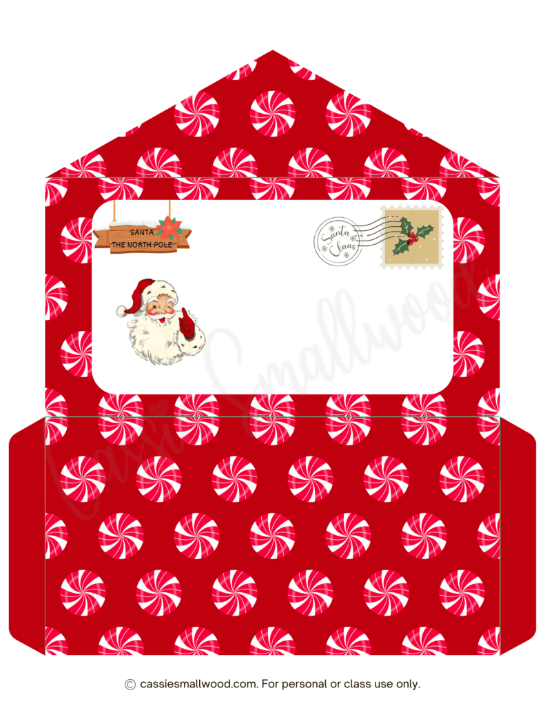 Cute Santa Envelopes (Free Printable) - Cassie Smallwood throughout Christmas Envelope Design Printable