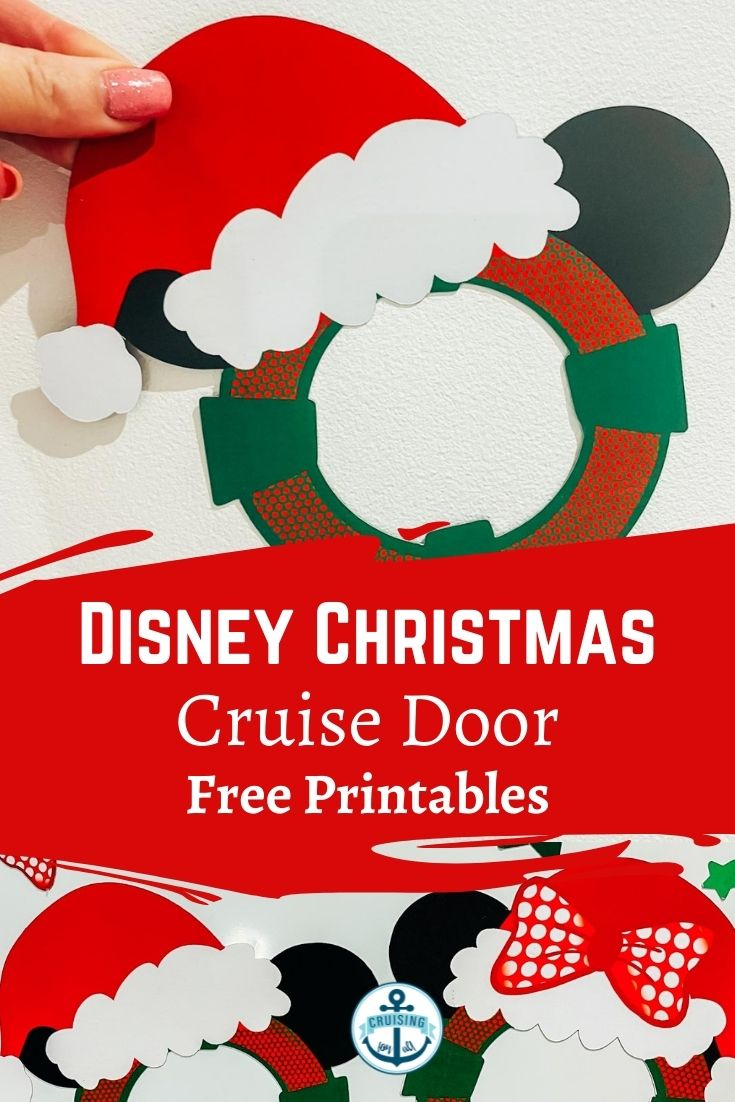 Disney Christmas Cruise Door Santa Printable Magnets - Cruising with Printable Disney Christmas Decorations