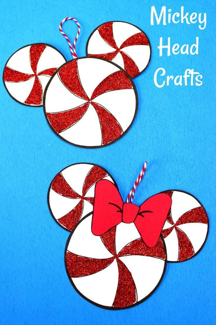 Disney Inspired Free Printable Peppermint Mickey Head Craft pertaining to Printable Disney Christmas Decorations