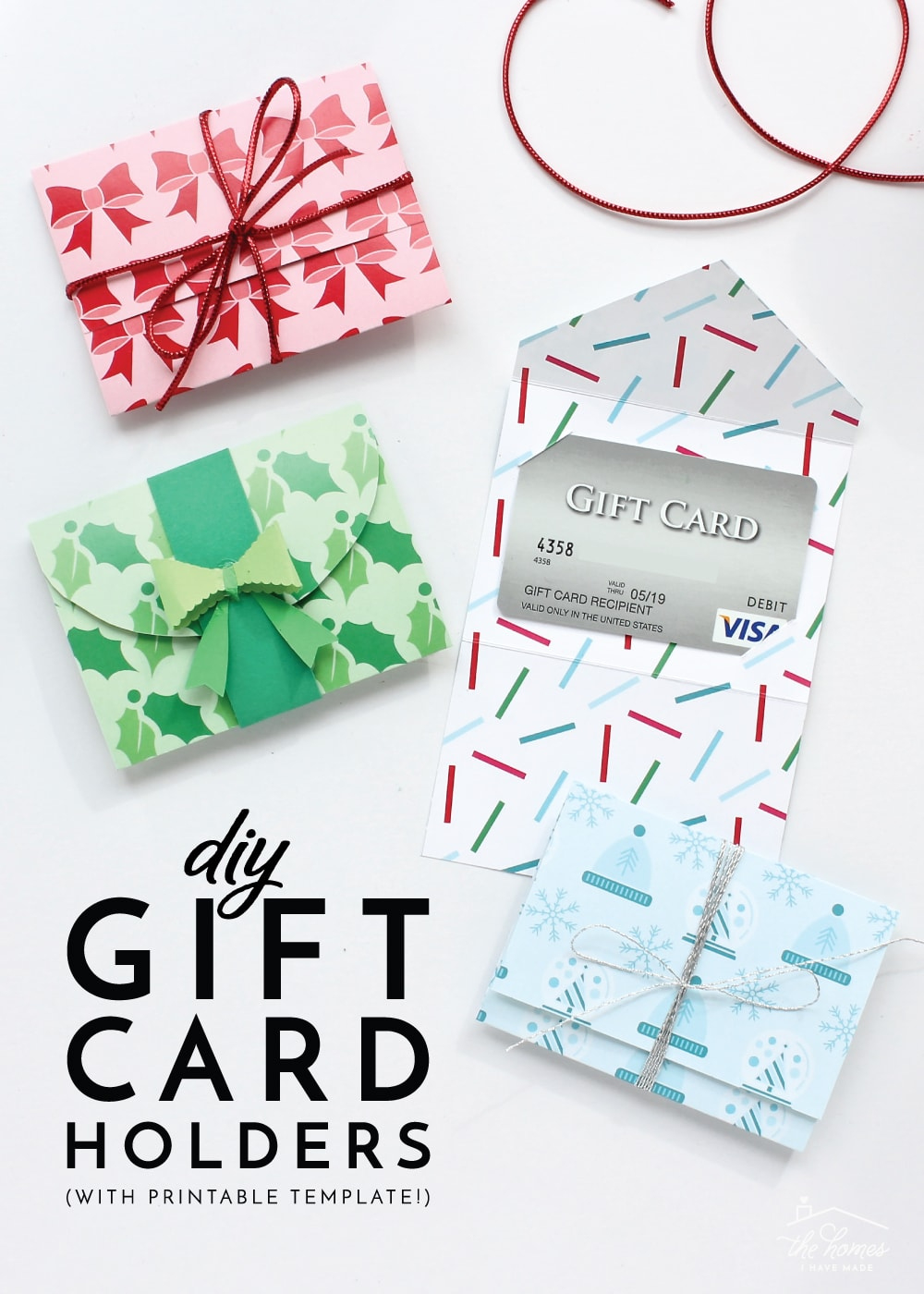 Diy Gift Card Holders (With Printable Template!) - The Homes I within Free Printable Christmas Gift Card Holder Templates