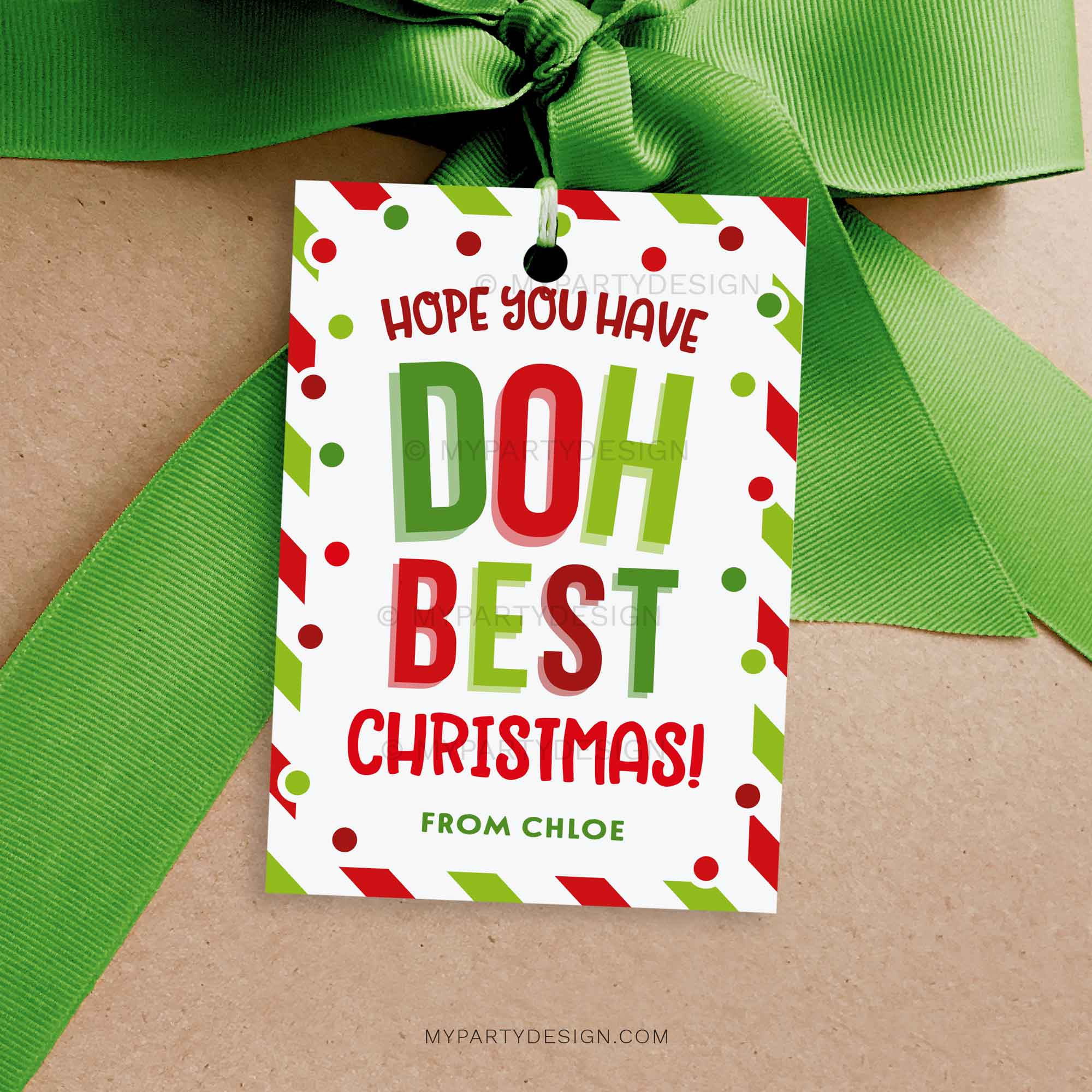 Doh Best Christmas Play Dough Gift Tag, Printable Pdf - My Party intended for Free Printable Play Doh Gift Tags Christmas