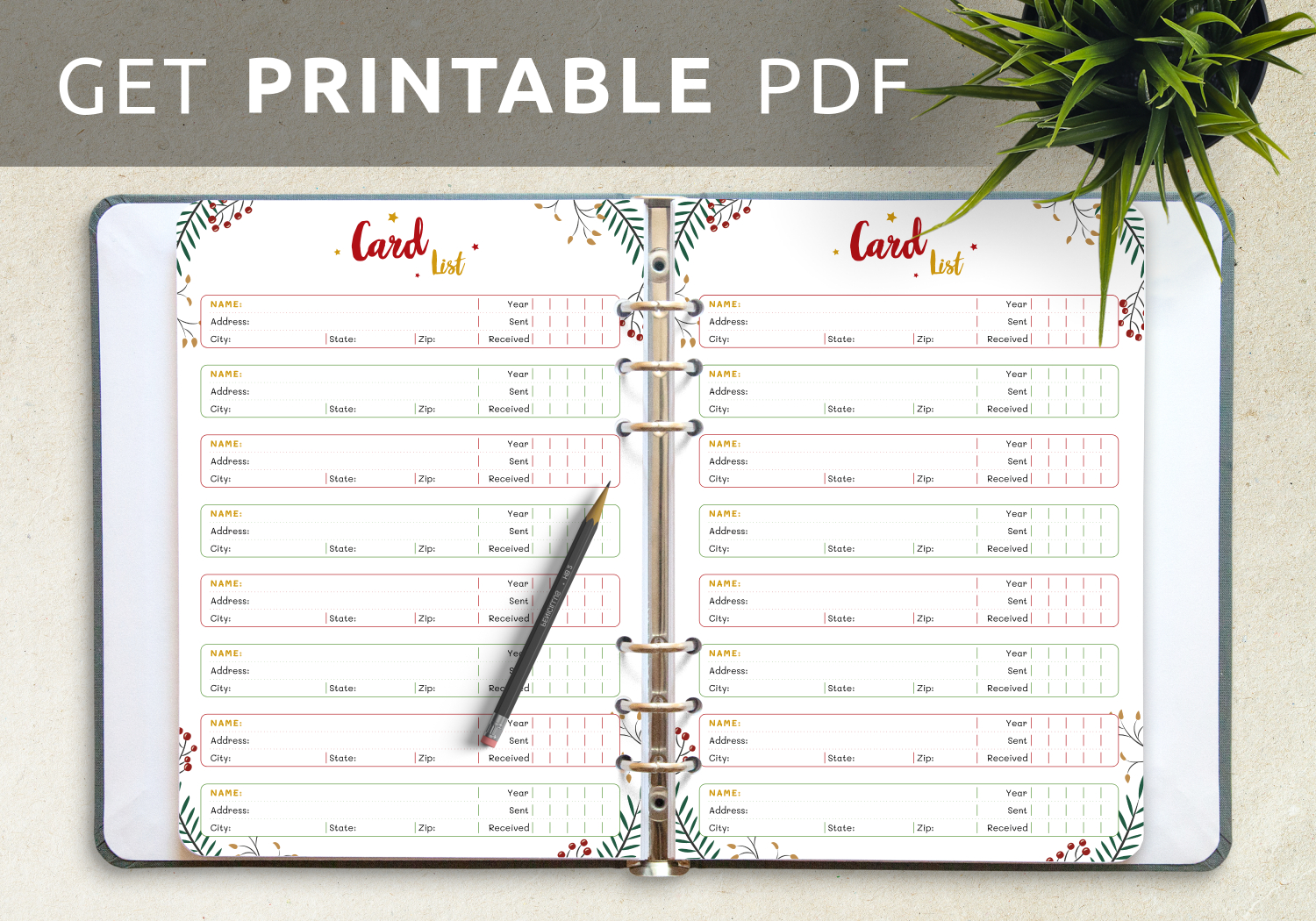 Download Printable Christmas Style - Card List Pdf intended for Printable Christmas Card List