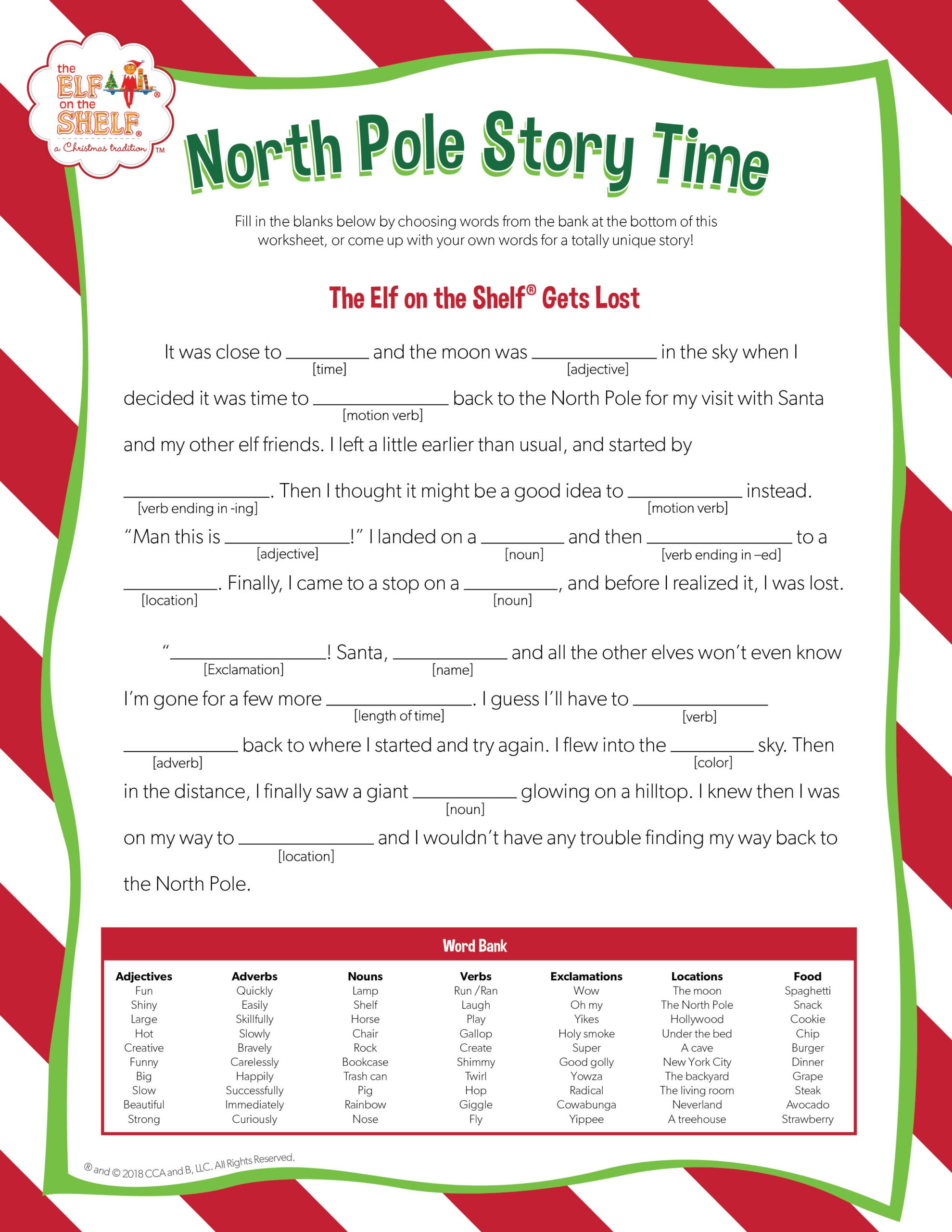 Download These Free Ad Libs For Family Story Time | The Elf On The throughout Christmas Fill In The Blank Stories Printable