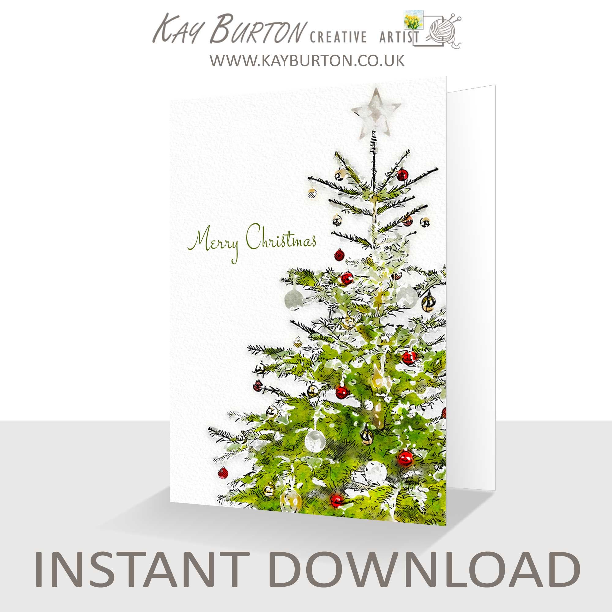 Downloadable Christmas Card Printable 5 X 7 Christmas Tree throughout Printable Christmas Tree Card