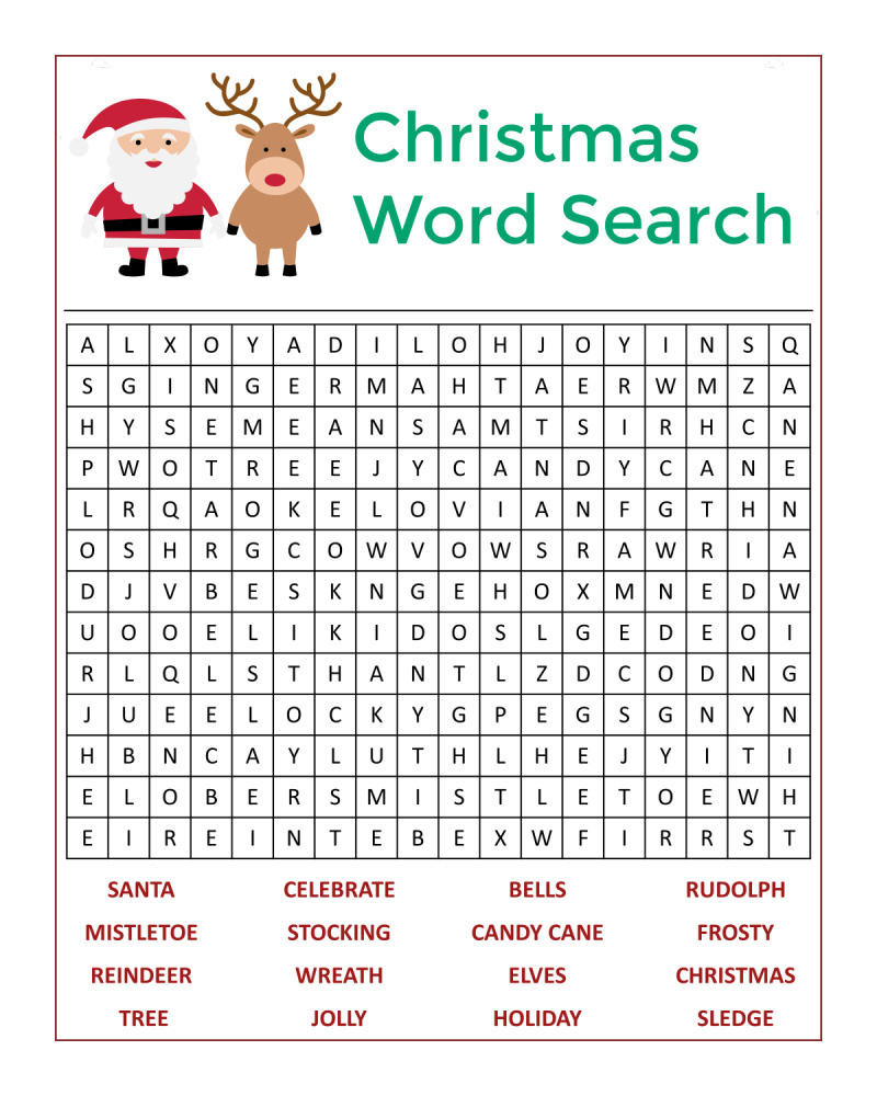 ☃️🎅🏼Santa&amp;#039;S Christmas Word Search Activity Page - Mama Likes This throughout Christmas Games Word Search Free Printable