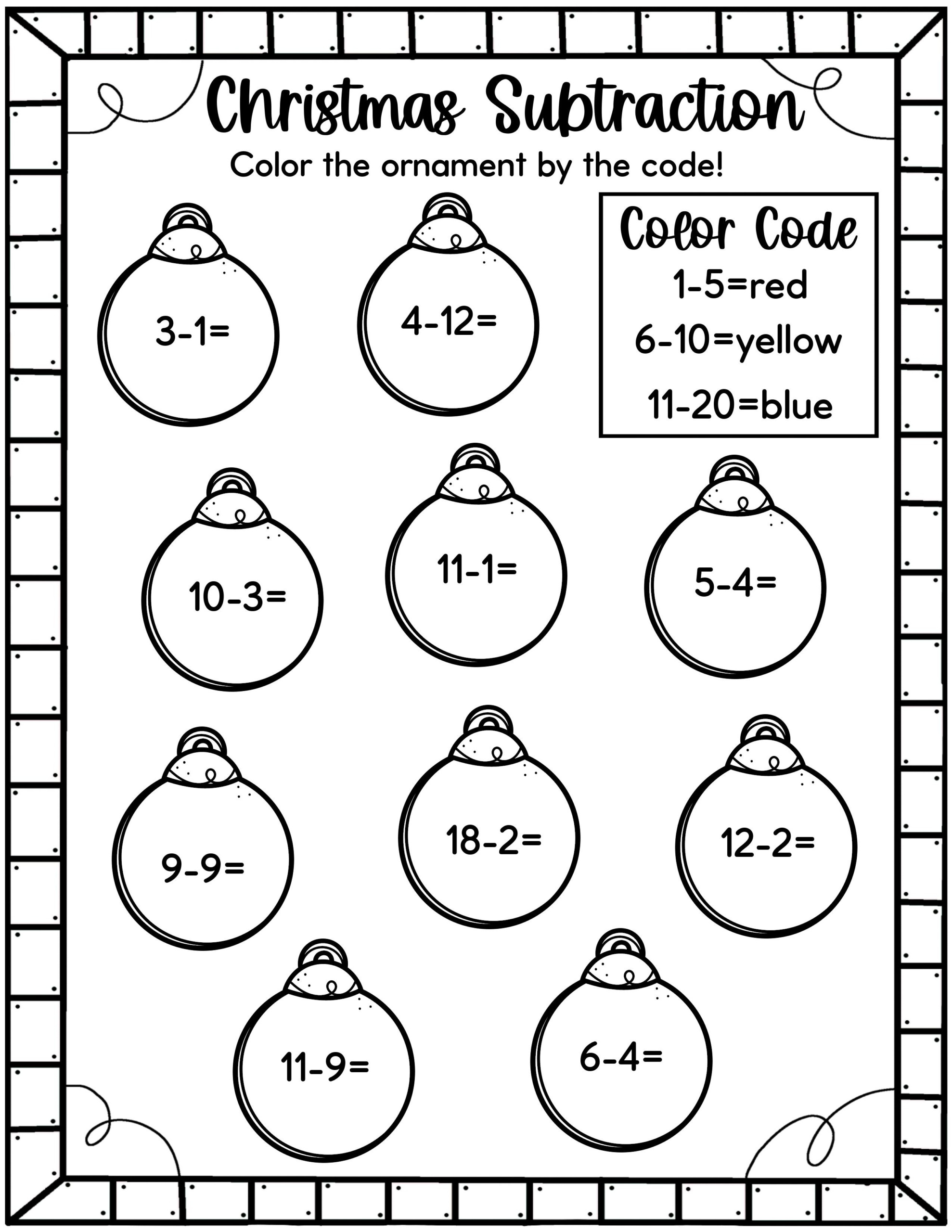 Easy Christmas Math Worksheets - Free! - Kids Activity Zone within Free Printable Math Christmas Worksheets