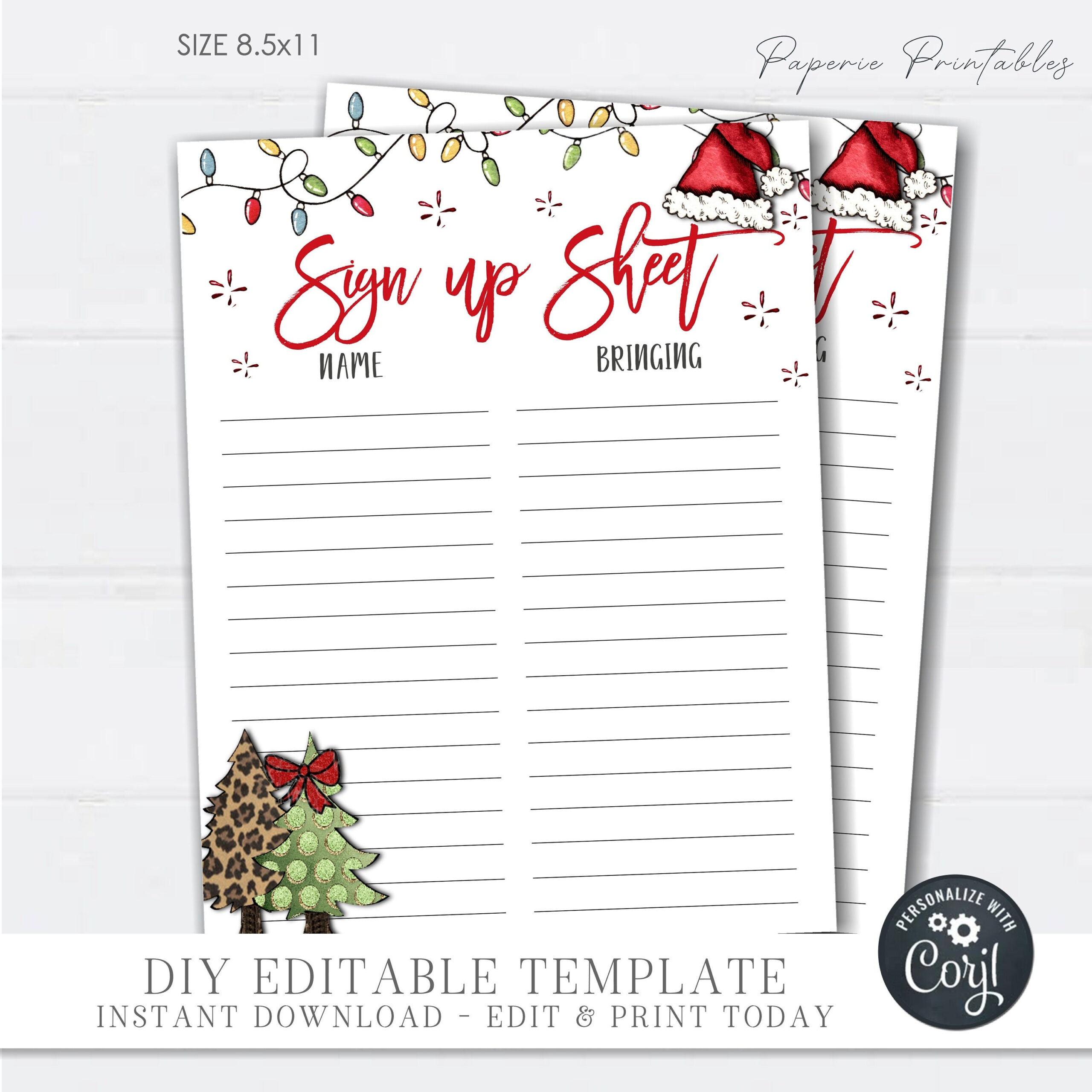 Editable Christmas Potluck Sign-Up Sheet (Diy Corjl Template pertaining to Printable Christmas Sign Up Sheets