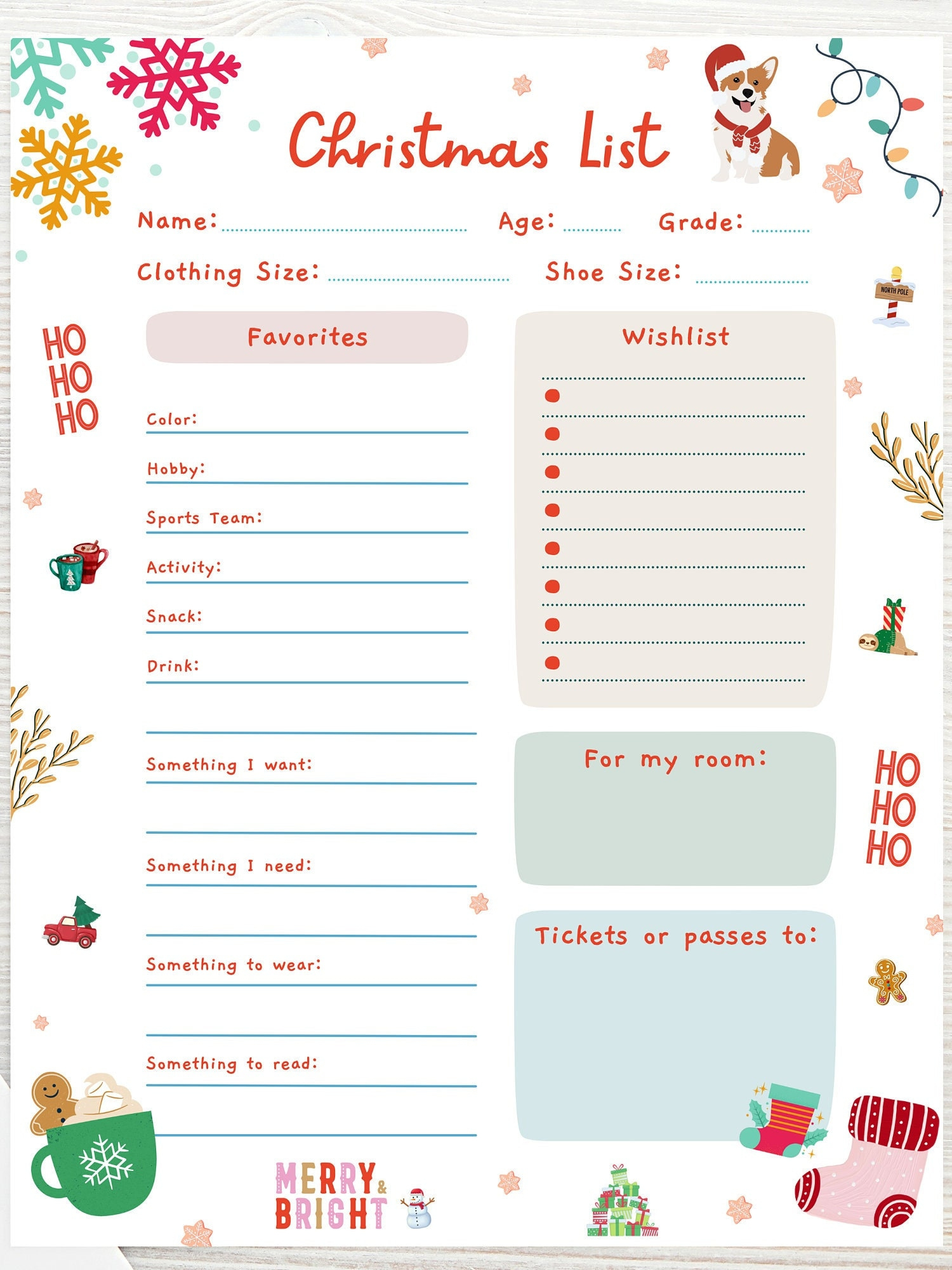 Editable Kids Christmas Wish List, Printable Gift Wish List pertaining to Printable Christmas List For Kids