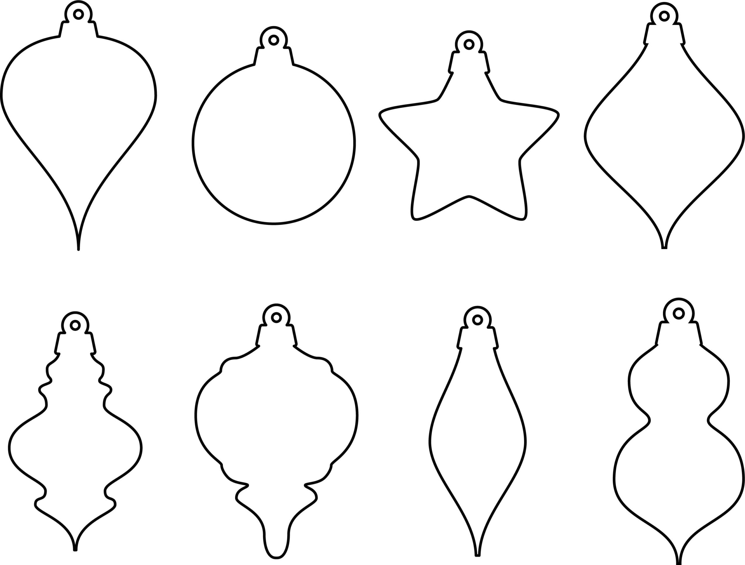 Eight Ornament Shapes - Svg - Etsy Ireland for Printable Christmas Ornament Shapes