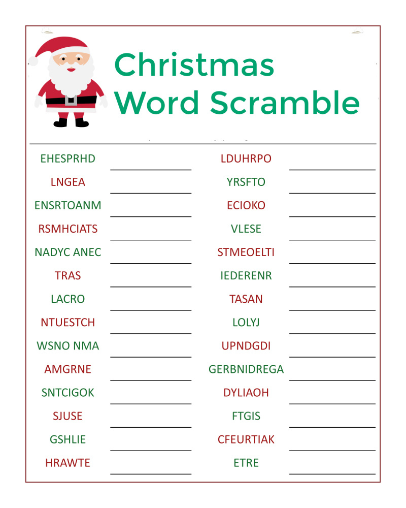 🎅🏼Santa&amp;#039;S Christmas Word Scramble Activity Page - Mama Likes This with regard to Unscramble Christmas Words Printable
